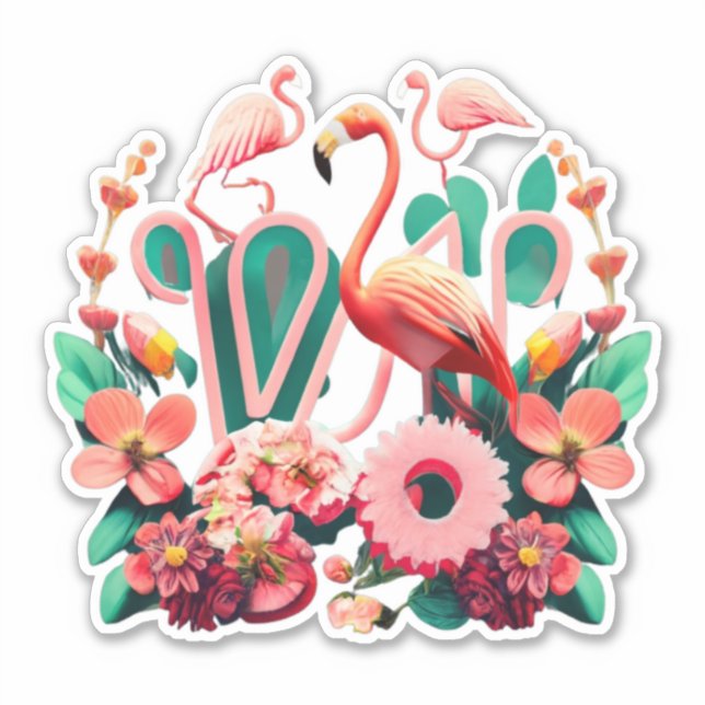 Pretty in Pink Flamingo Stickers for All Ages (Front)