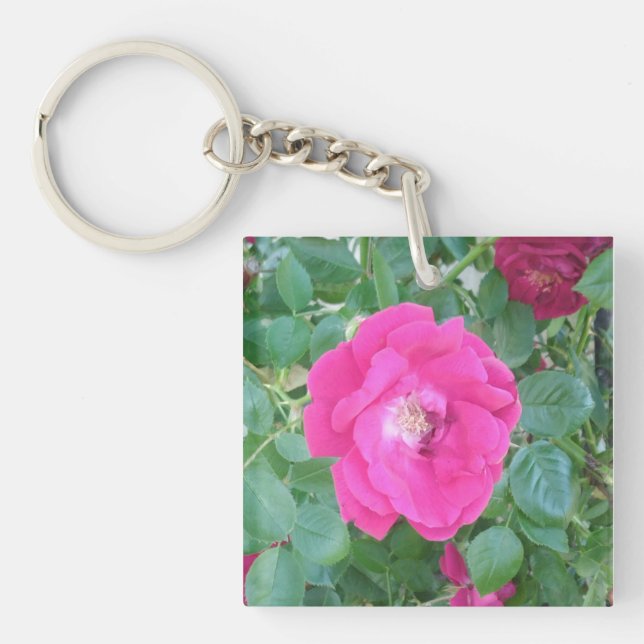 Pretty In Pink Flower Key Ring (Front)