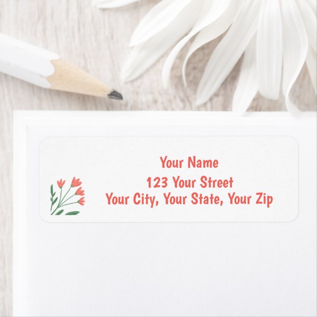 Pretty in Pink Flowers Return Address Label (Insitu)