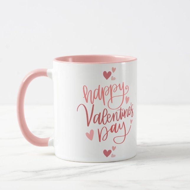 Pretty in Pink Happy Valentine's Day Design Mug (Left)