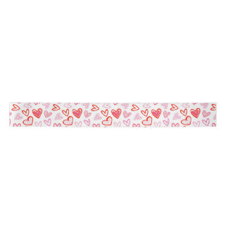 Pretty in Pink Hearts Satin Ribbon