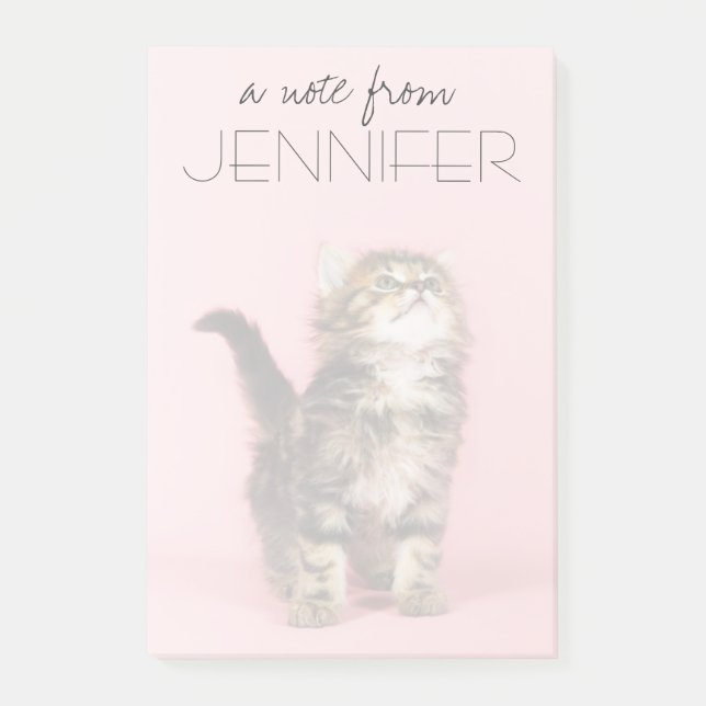 Pretty in Pink Kitten Post-it Notes (Front)
