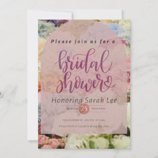 Pretty in Pink Modern Floral Bridal Shower Invitation