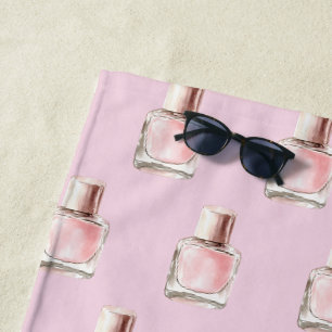 Pretty in Pink Nail Polish Beach Towel