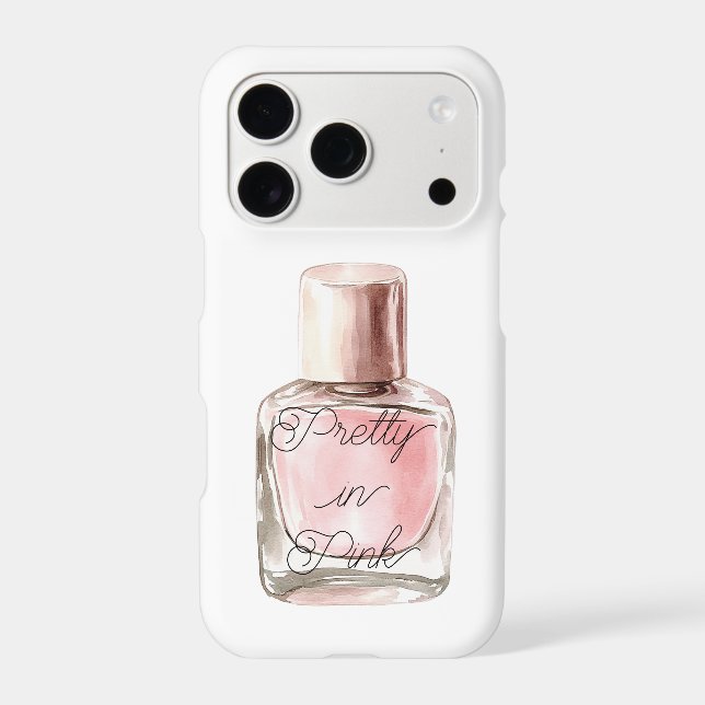 Pretty in Pink Nail Polish Bottle White (Back)