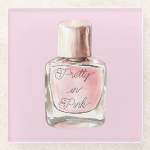 Pretty in Pink Nail Polish Glass Coaster
