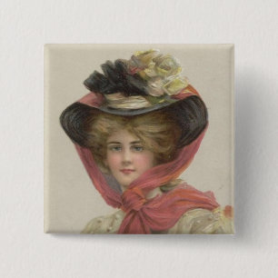 Pretty In Pink Past Time Sweetheart Button