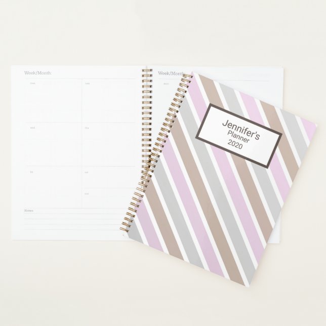 Pretty in Pink Pinstriped Design Planner (Display)