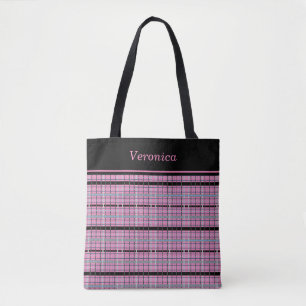 Pretty in Pink Plaid Tote Bag