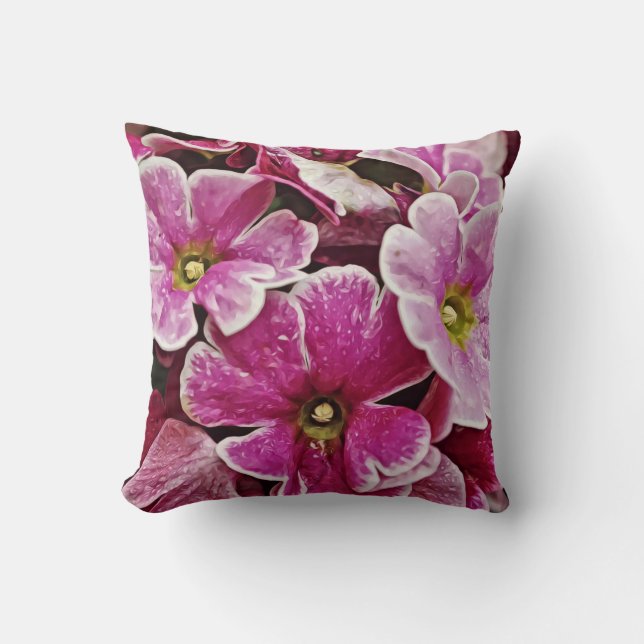 Pretty in Pink Primrose Pillow (Front)
