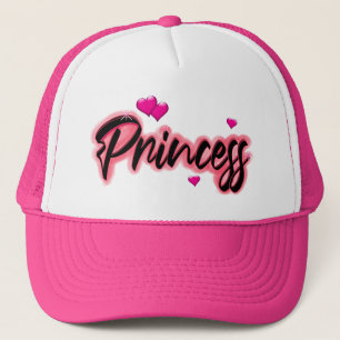 Pretty In Pink Princess With Hearts Trucker Hat