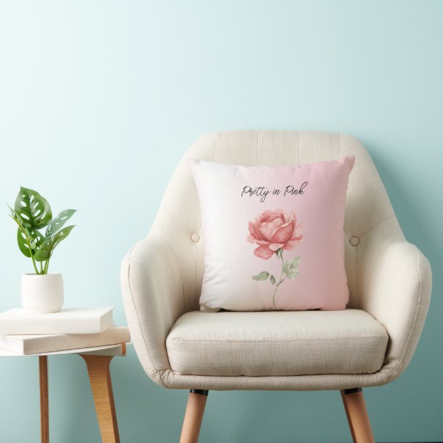 Pretty in Pink Red Rose Cushion (Chair)
