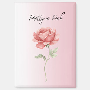 Pretty in Pink Red Rose Magnet