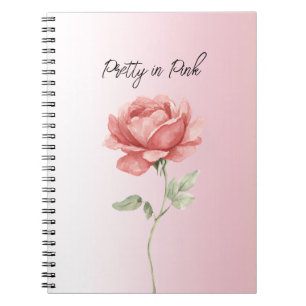 Pretty in Pink Red Rose Notebook