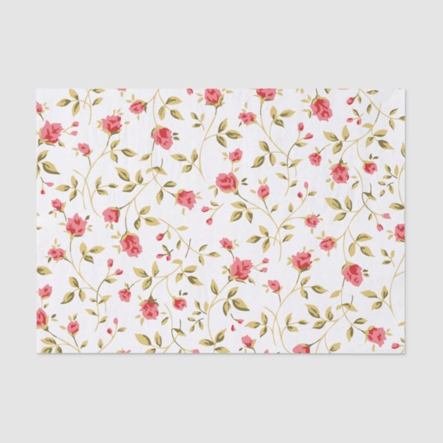 Pretty in Pink Roses Tissue Paper (Front)