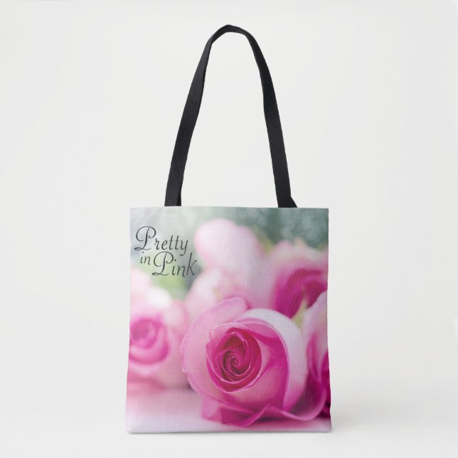 Pretty in Pink Roses Tote Bag (Front)