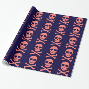 Pretty in pink skulls wrapping paper