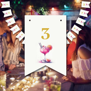 Pretty in Pink Theme Cocktail 30th Birthday Bunting