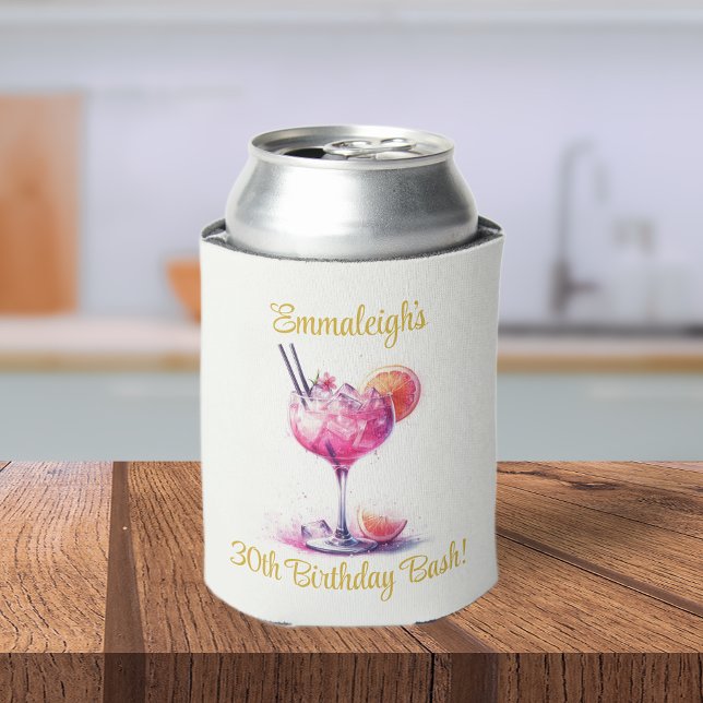Pretty in Pink Themed Cocktail Birthday Can Cooler (Creator Uploaded)