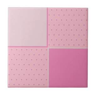 Pretty in pinks spots and squares tile