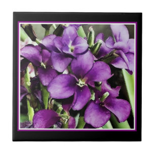 Pretty in Purple flower Ceramic Tile