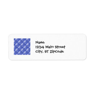 Pretty Indigo Flower Texture Collage Return Address Label