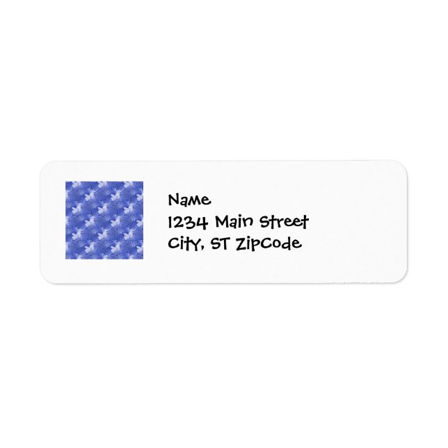 Pretty Indigo Flower Texture Collage Return Address Label (Front)