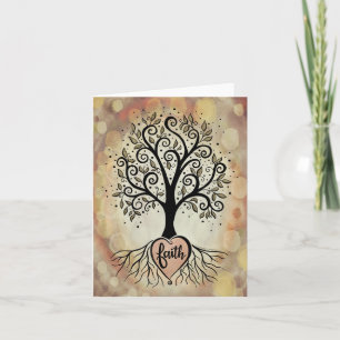 Pretty Inspirational Faith Tree Sympathy Modern Card