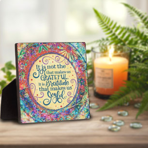 Pretty Inspirational Gratitude Joyful Quote Plaque