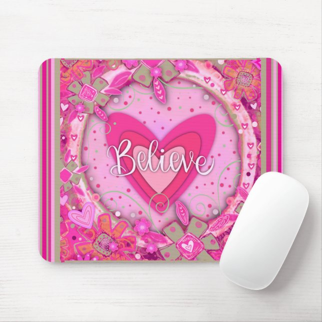 Pretty Inspiring Floral Flourish Inspirivity Mouse Pad (With Mouse)
