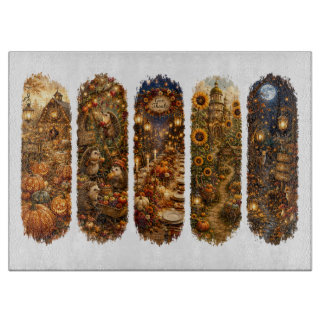 PRETTY INTRICATE FALL AUTUMN BRUSHSTROKES SCENES CUTTING BOARD