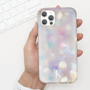 Pretty Iridescent Soft Bokeh w/ Initial  iPhone 15 Case
