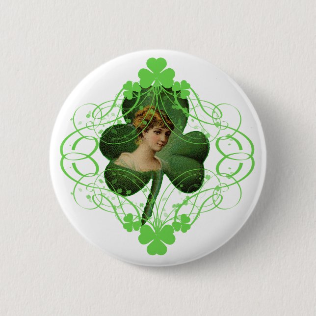 Pretty Irish Lady 6 Cm Round Badge (Front)