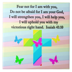PRETTY ISAIAH 41:10 DESIGN CERAMIC TILE