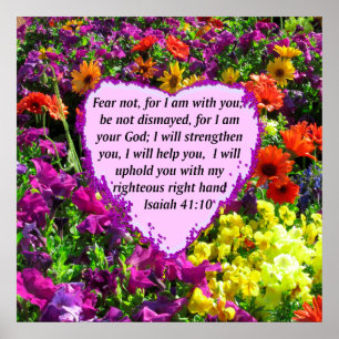 PRETTY ISAIAH 41:10 FLORAL DESIGN POSTER