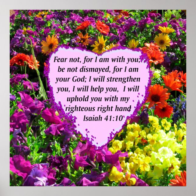 PRETTY ISAIAH 41:10 FLORAL DESIGN POSTER (Front)