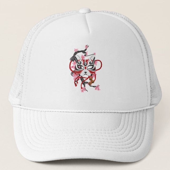 Pretty Japanese Mask Trucker Hat (Front)
