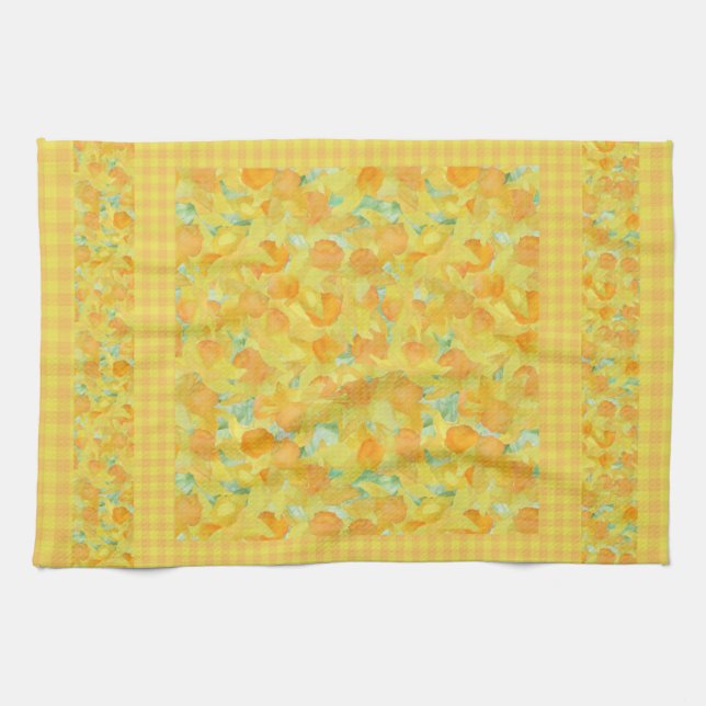 Pretty Kitchen Towel or Tea Towel Golden Daffodils (Horizontal)