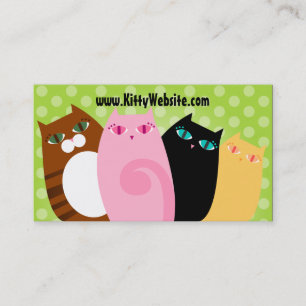 Pretty Kitties on Green Business Card
