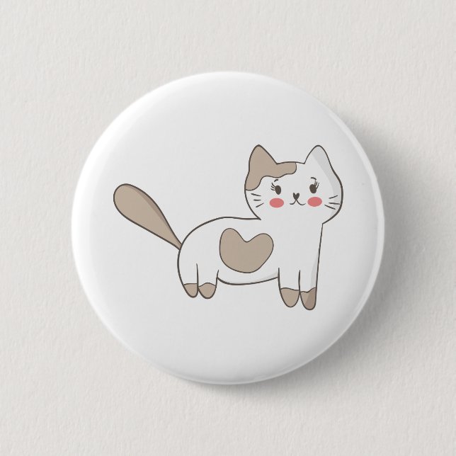 Pretty Kitty 6 Cm Round Badge (Front)