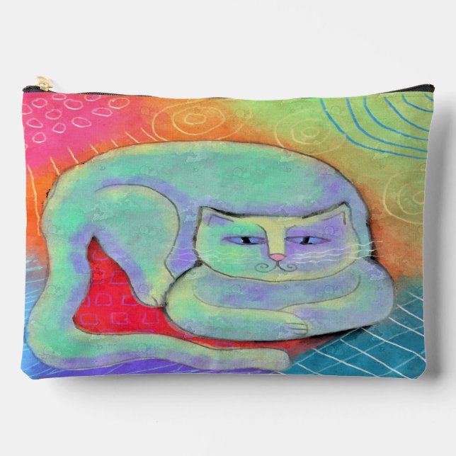 Pretty Kitty Abstract Art Accessory Pouch (Front)