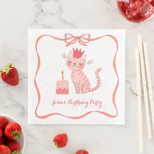 Pretty Kitty Birthday Napkin