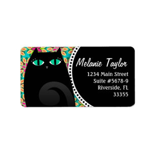 Pretty Kitty Black & Floral Label