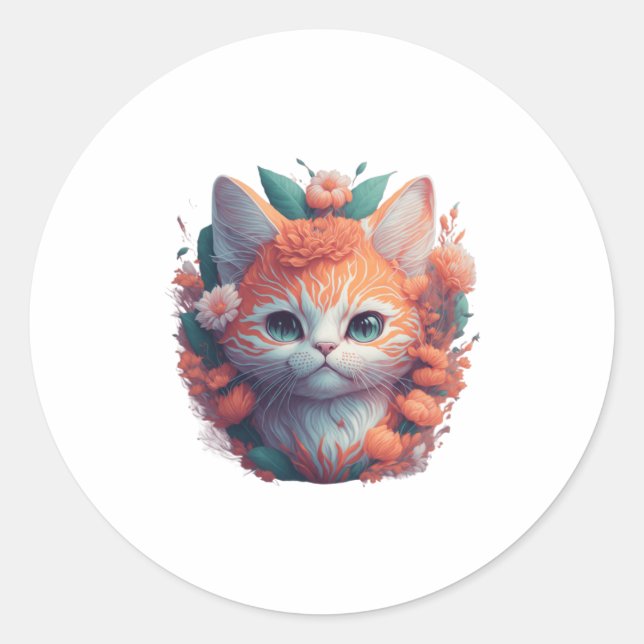 Pretty Kitty-   Classic Round Sticker (Front)