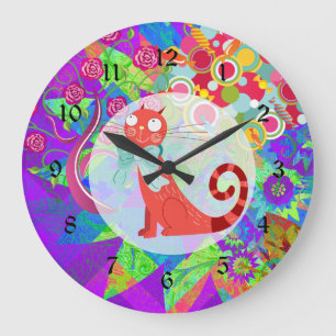 Pretty Kitty Crazy Cat Lady Gifts Vibrant Large Clock