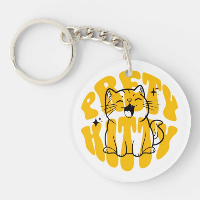 Pretty kitty cute cat key ring (Front)