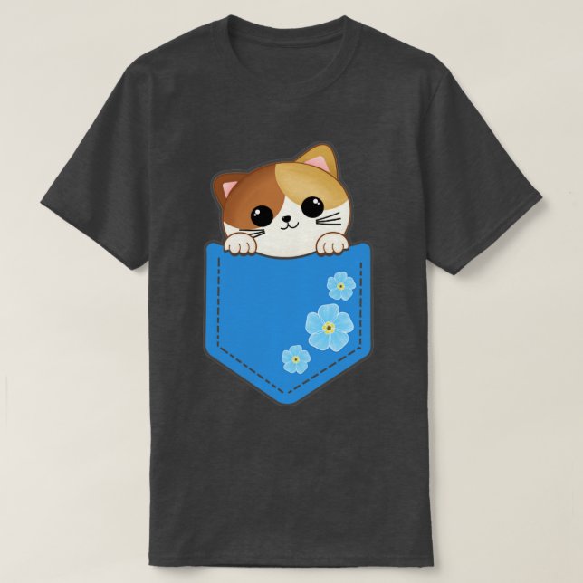 Pretty Kitty in a Pocket T-Shirt (Design Front)