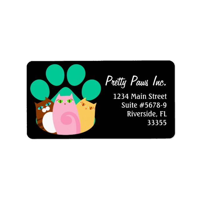 Pretty Kitty Paw Label (Front)