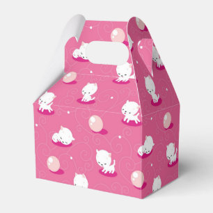 Pretty Kitty Pink Kittens Pattern Favour Box