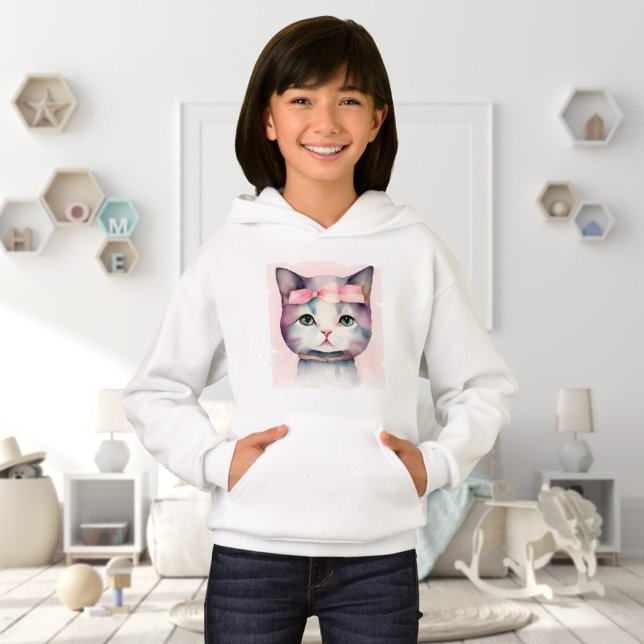 Pretty Kitty With Pink Bow Hoodie (Creator Uploaded)